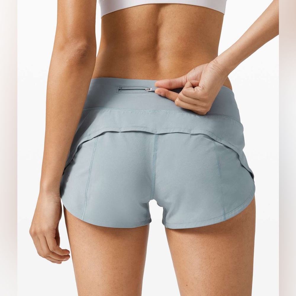 Lululemon speed up low rise short 2.5 blue cast
